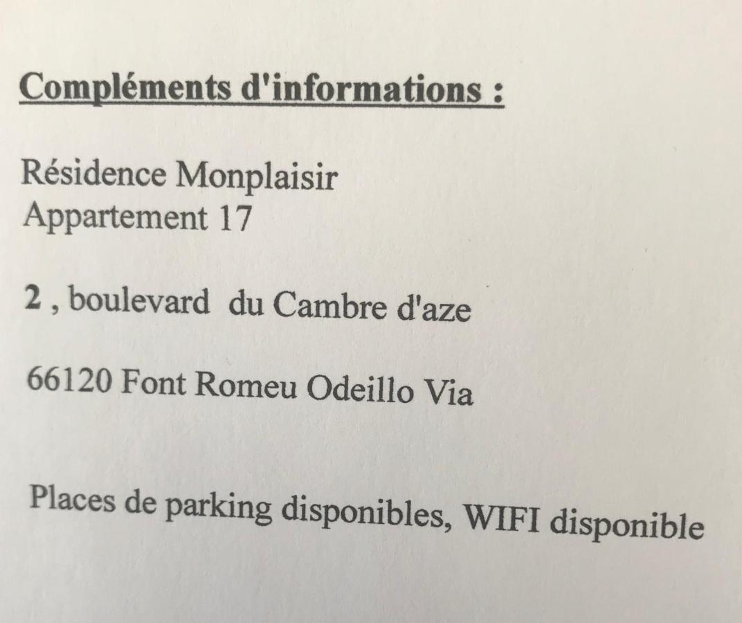 Monplaisir Apartment Font-Romeu-Odeillo-Via Екстериор снимка
